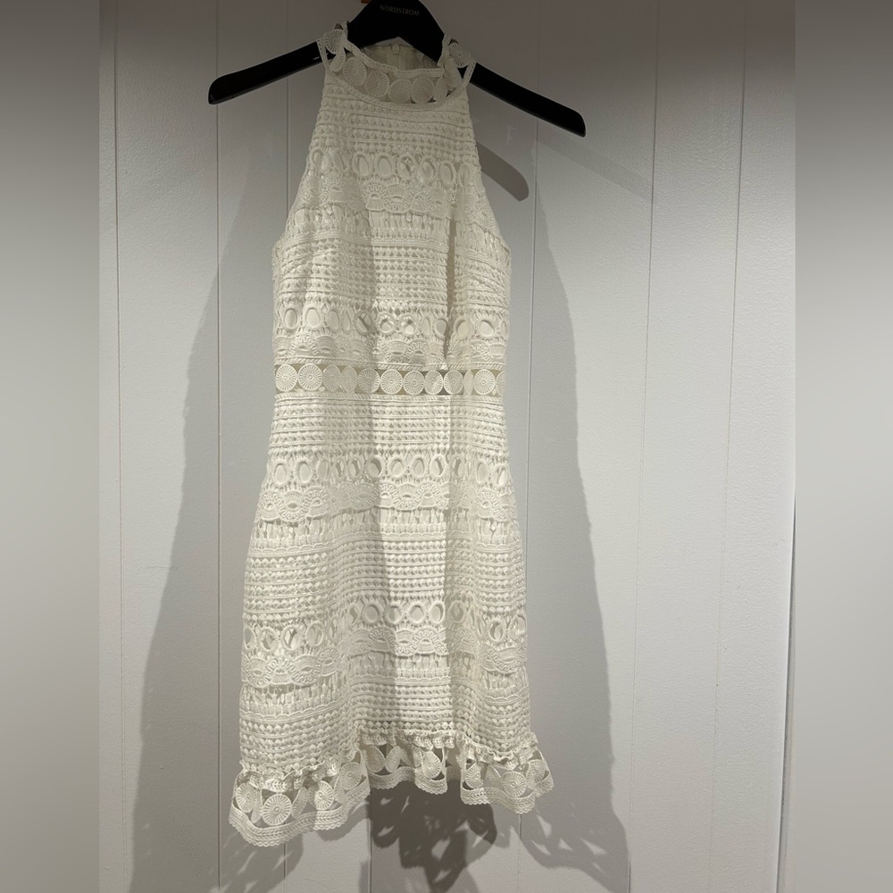 White High Neck Dress